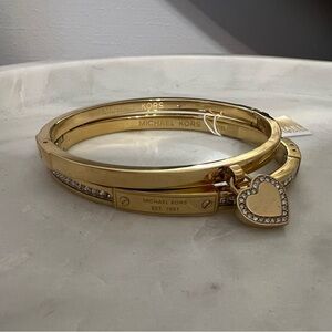 MICHAEL Michael Kors Gold Tone Pave Crystal Bangle Bracelet
